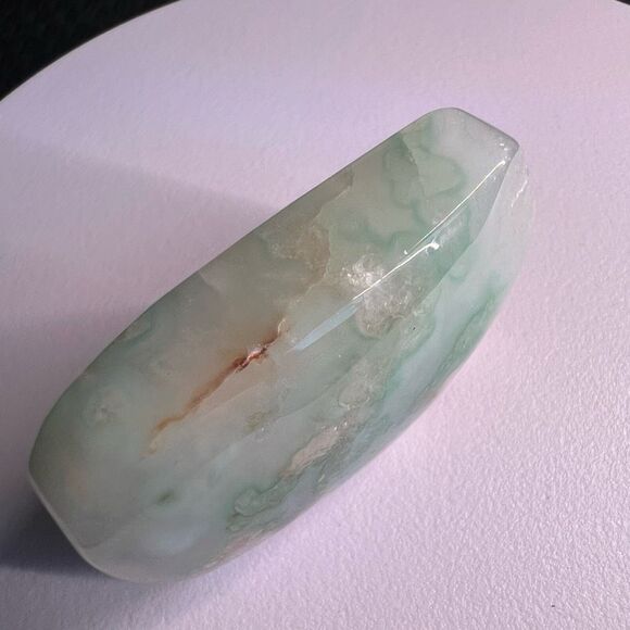 Green Flower Agate Crystal Palmstone (#8)‎ - Picture 6 of 13